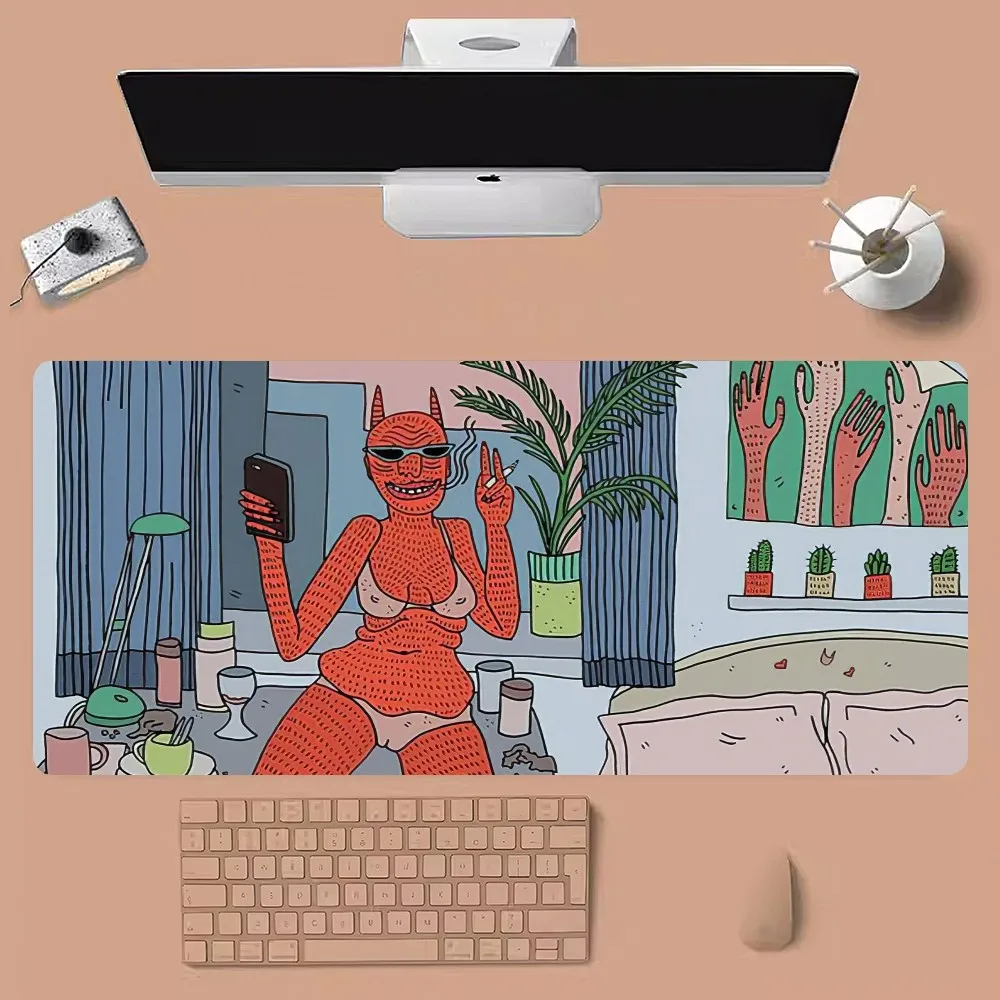 Polly Nor Art Mousepad Large Gaming Compute Gamer PC Keyboard Mouse Mat