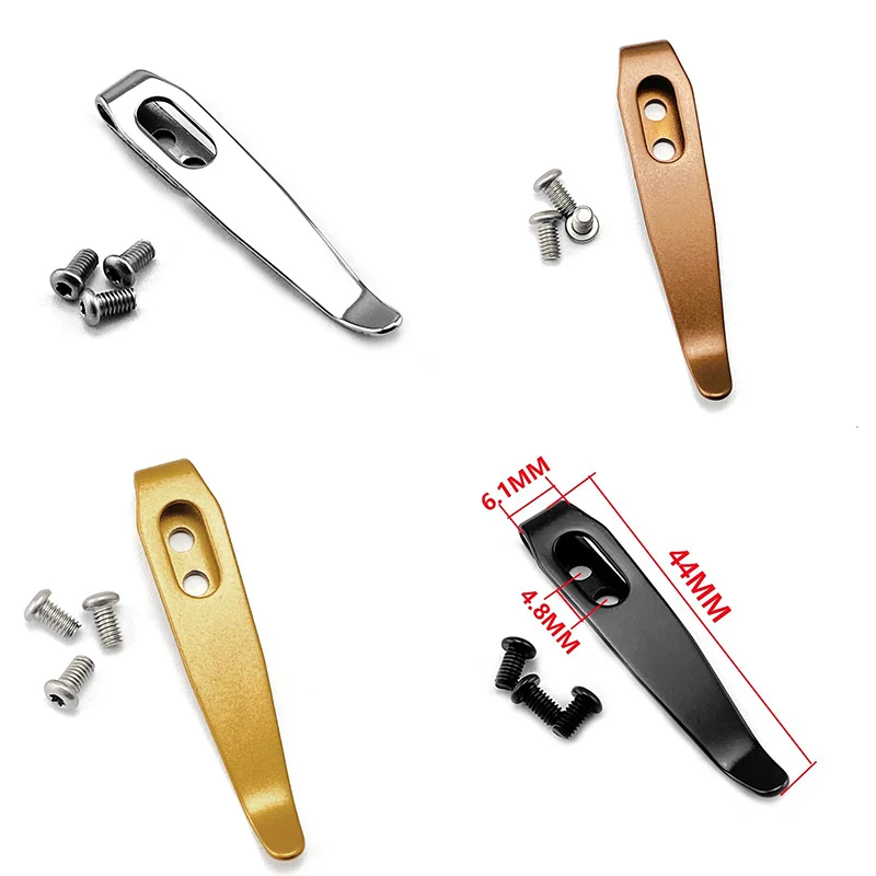 

BB Types CNC 4 Colors 420 Stainless Steel Made Knife Pocket Clip Back Clamp With 3pcs M2.5 Screws DIY Making Accessories Parts
