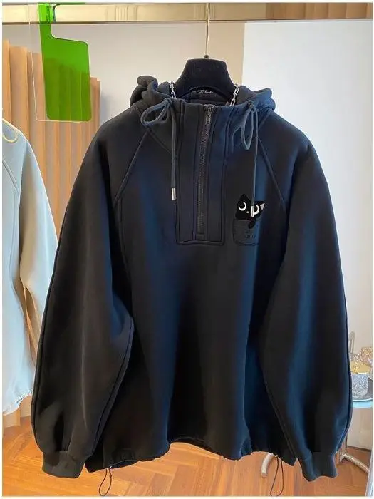 

Толстовка на молнии больших размеров, повседневная верхняя одежда для мужчин и женщин, удобная, теплая, с принтом, длинный рукав