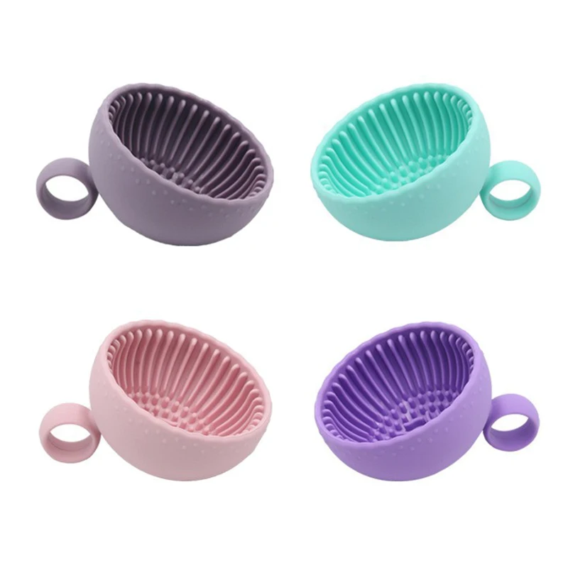 Silikonowy środek do czyszczenia pędzli do makijażu Puff do czyszczenia miski Pędzle do cieni do powiek Wash Clean Mat Narzędzia kosmetyczne Miękkie silikonowe pudełko do szorowania — zdjęcie 2