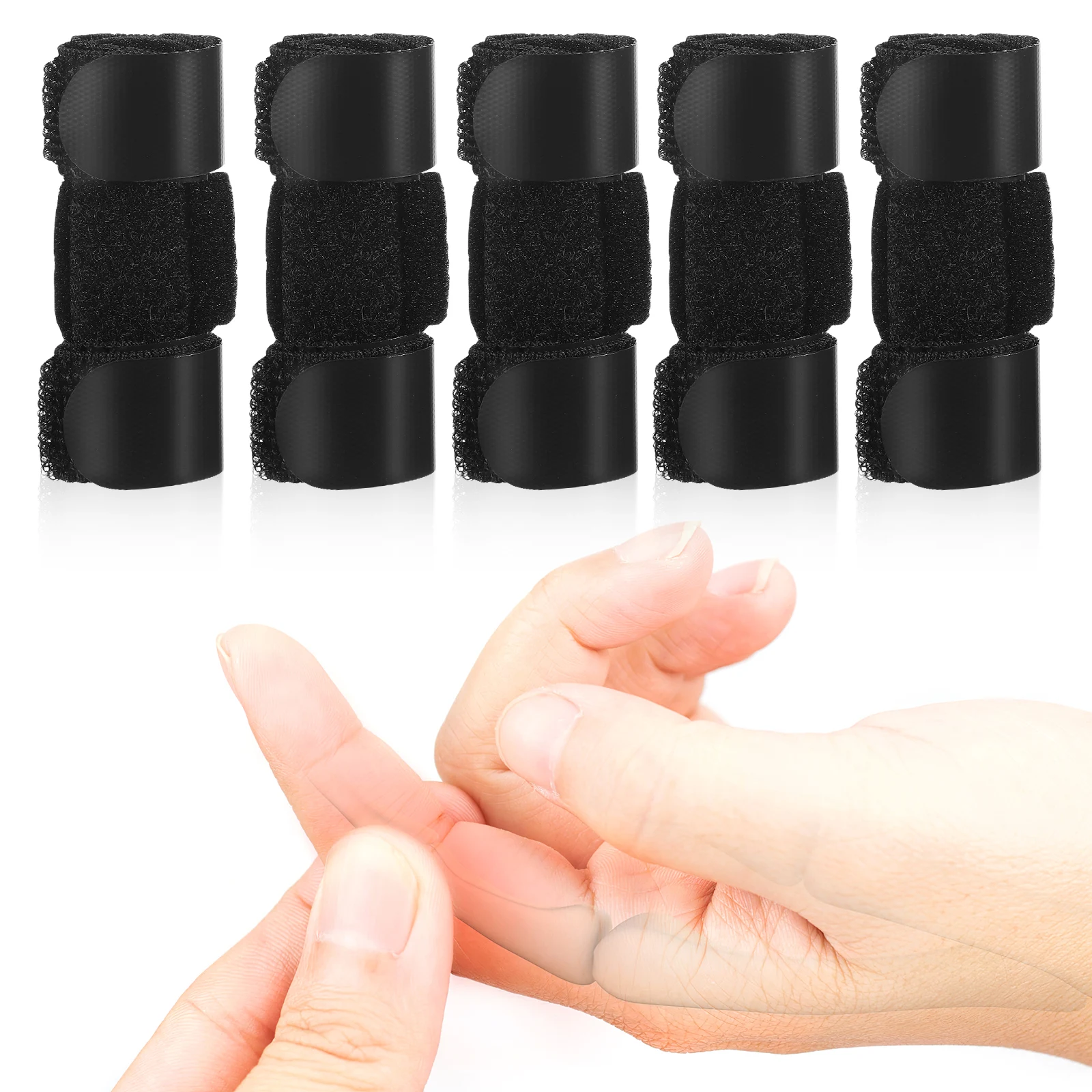 

5 pcs Adjustable Finger Splints Elastic Thumb Support Braces Portable Aluminum Joint Fixing Bands For Sprained Dislocated