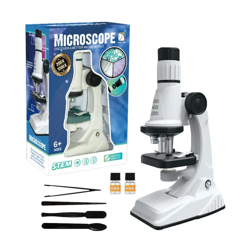 Children's Light Microscope Biology Lab LED Science Educational Scientific Experimental Experiment Portable Set For Kid STEM Toy