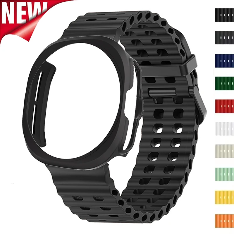 Cinturino + custodia per Samsung Galaxy Watch 7 Ultra 47mm cinturino sportivo in Silicone custodia protettiva per PC custodia protettiva per Galaxy