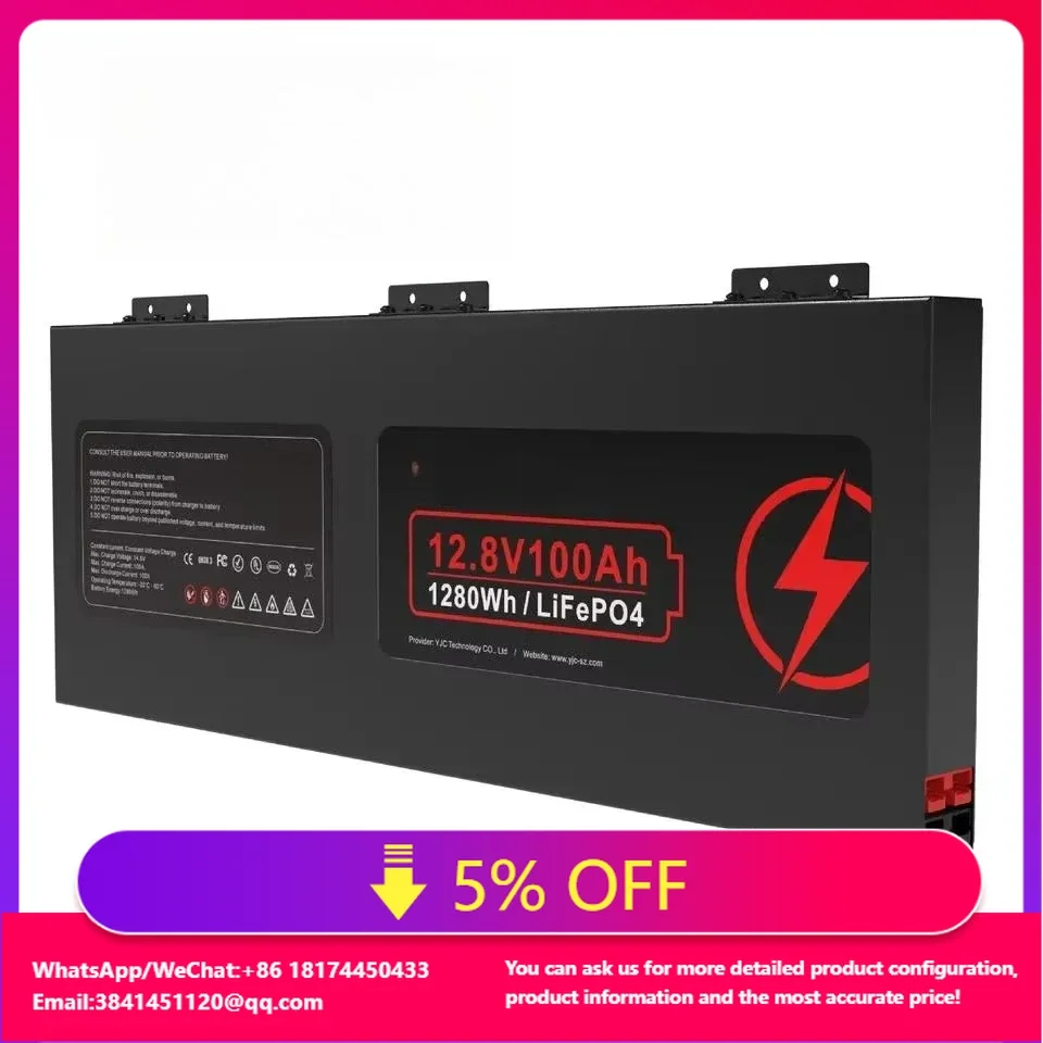 

OEM 12v 24v 100Ah 110ah 135ah 150ah Slim Battery Pack Ultra Thin Lithium Ion Battery For RV Boat Solar Energy Systems
