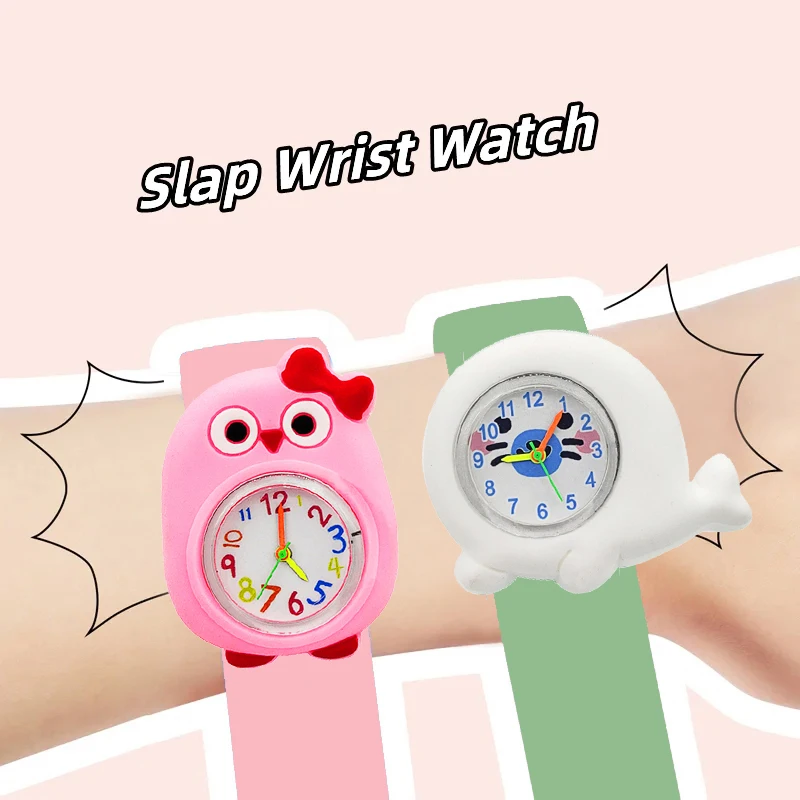 Boys Girls Watches Children Kindergarten Party Gift Baby Toy Digital Wristwatch Slap Bracelet Cartoon Kids Watches Clock