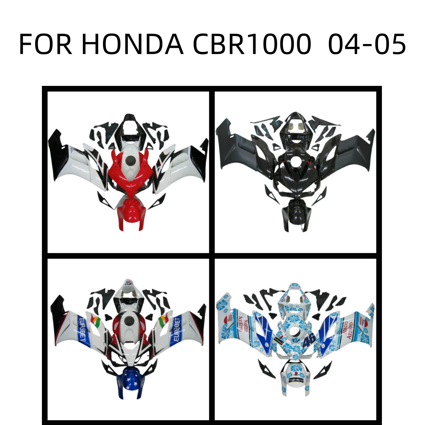 100% Fitment Fairing For Honda CBR1000RR 2004 2005 Fairings FOR CBR 1000 RR 04 05 ABS Plastic high qualityBodywork