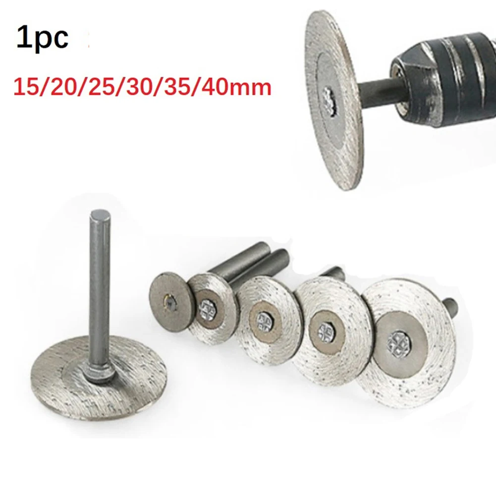 1pc 6mm Diamond Cutting Disc Wheels Rotary Tool Shank Circular Saw Blade Wood Metal Stone Cutting Discs With Mandrel