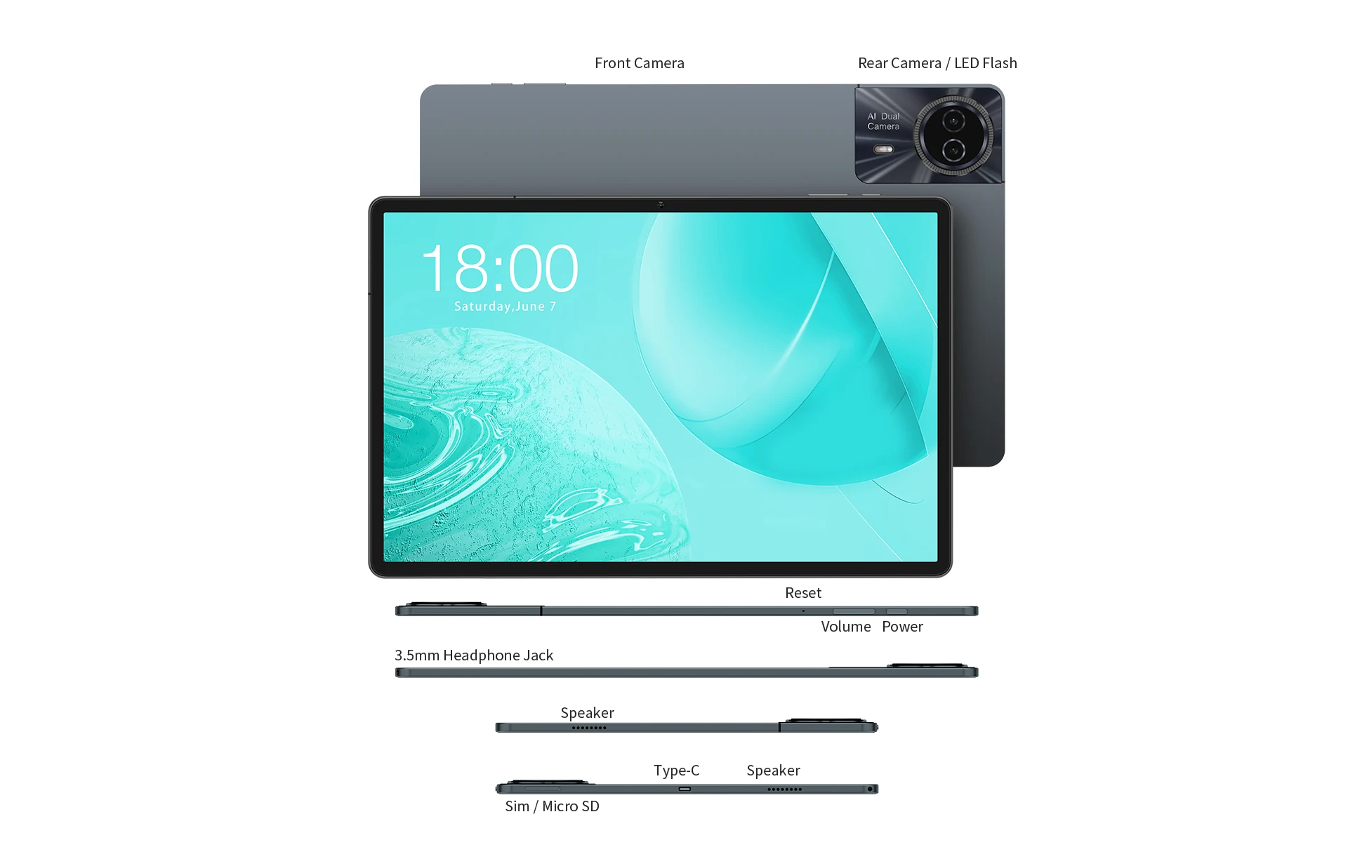 Teclast Odea S11, 11-Zoll-Tablet, max. 16 GB RAM, 256 GB ROM, 1920x1200 TDDI, Android 14, Octa-Core, T606, GPS, 4G LTE, 13MP+8MP – Detail 21