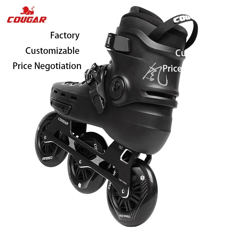 COUGAR Big Wheels Inline Skates Urban Skating Shoes 7001Pro 3 Wheels Roller Skates