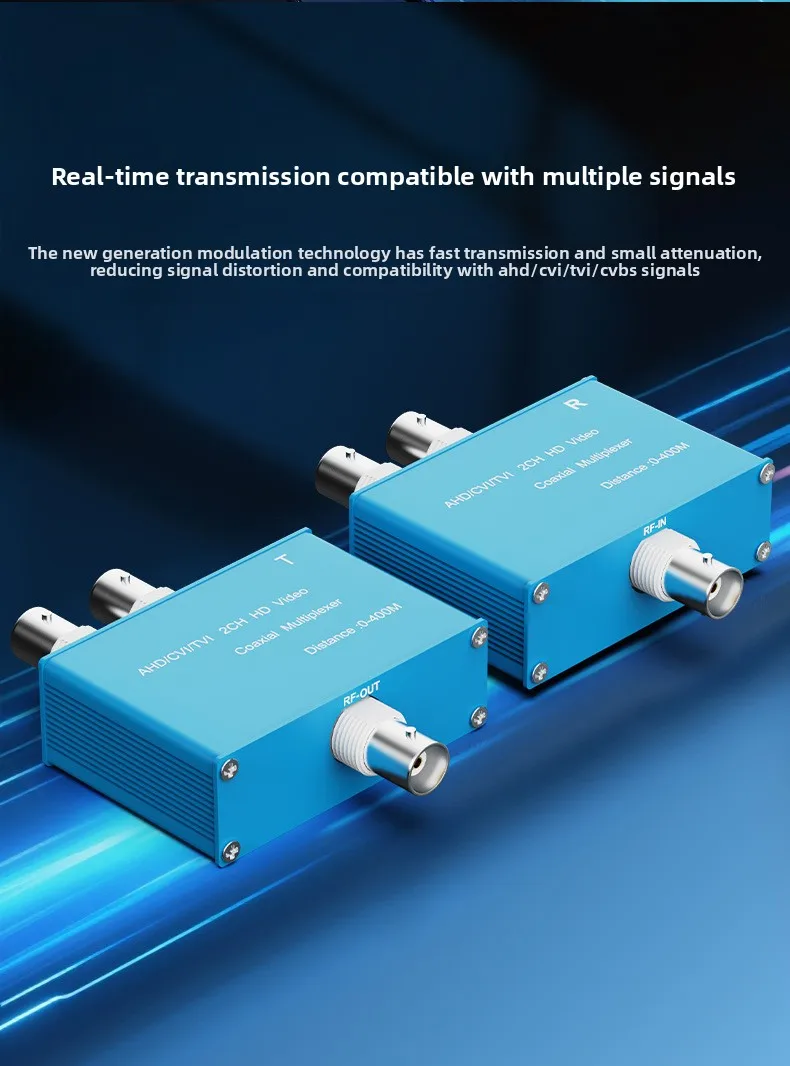 AHD CVITVI Signal Combiner 1080P HD Video Multiplexer für Zweikanalüberwachung
