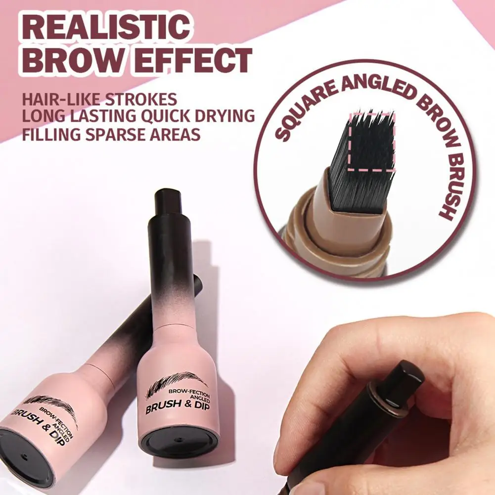 Caneta de matiz de sobrancelha à prova d'água, escova angular de longa duração, à prova de manchas para traços de cabelo naturais rápidos