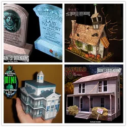 Halloween Haunted House Skoolhouse Building 3D Paper Model DIY Handmade Papercraft Toy