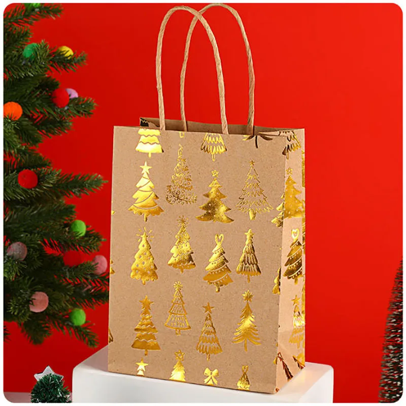 موضة عيد الميلاد ندفة الثلج ورقة حقيبة يد السنة الجديدة الزفاف هدية التسوق طقم مجوهرات أكياس 15x8x21 سنتيمتر كرافت أكياس الورق 48 قطعة/الوحدة