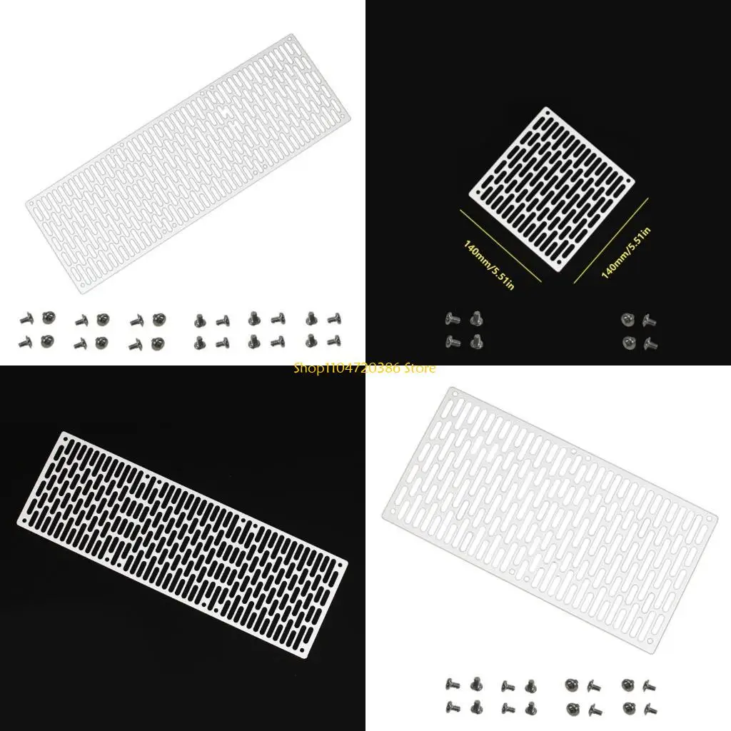 K0EA Cooling Fan Radiator Guard Dust Filter 14/28/42cm Metal Cover for Computers with Galvanized Steel Protector