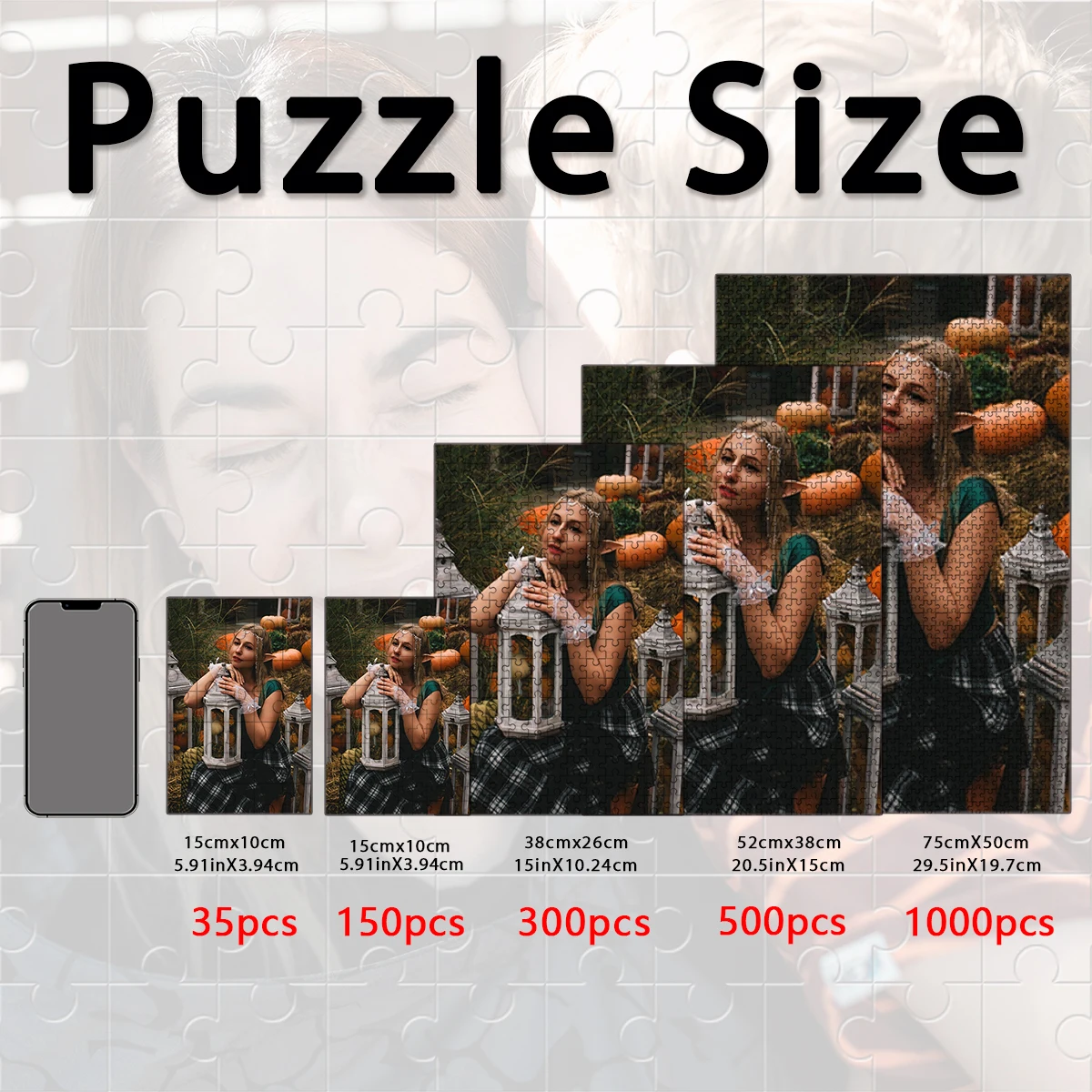300/500/1000pcs  princess Custom Photo Jigsaw puzzle Mosaic Personalized Photo For Kids Toy Handmade Birthday Gifts