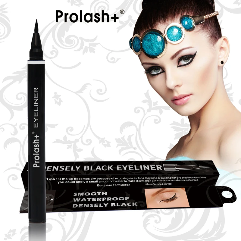 Prolash + Zwarte Eyeliner Waterdichte Make-Up Blijvende Vrouwelijke Oogmake-Up Cosmetica Wimper Make-Up Tool Snel Te Drogen Eyeliner