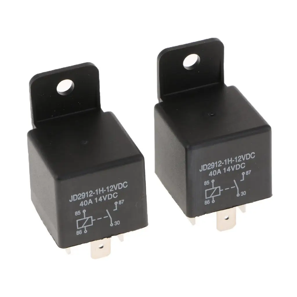 2Pcs Car Motor Automotive DC 12V 40A 40 AMP SPST Relay 4 Pin 4 P Heavy Duty