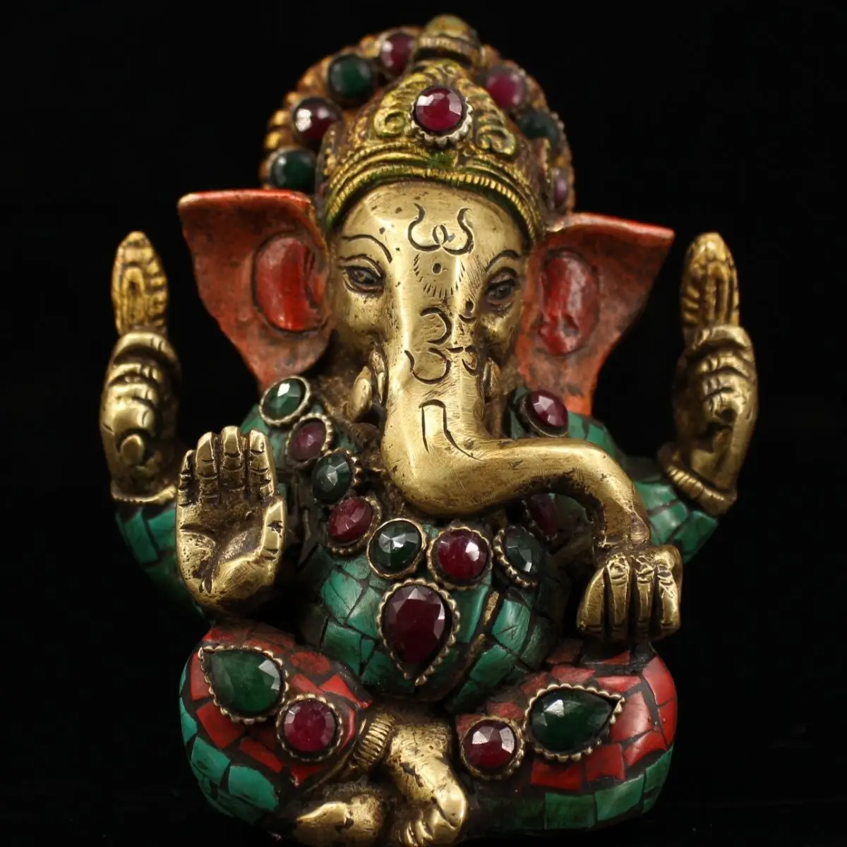 Tibetan Lord Ganesha Elephant God Buddha Statue Sculpture Figurine Home Decoration Accessories