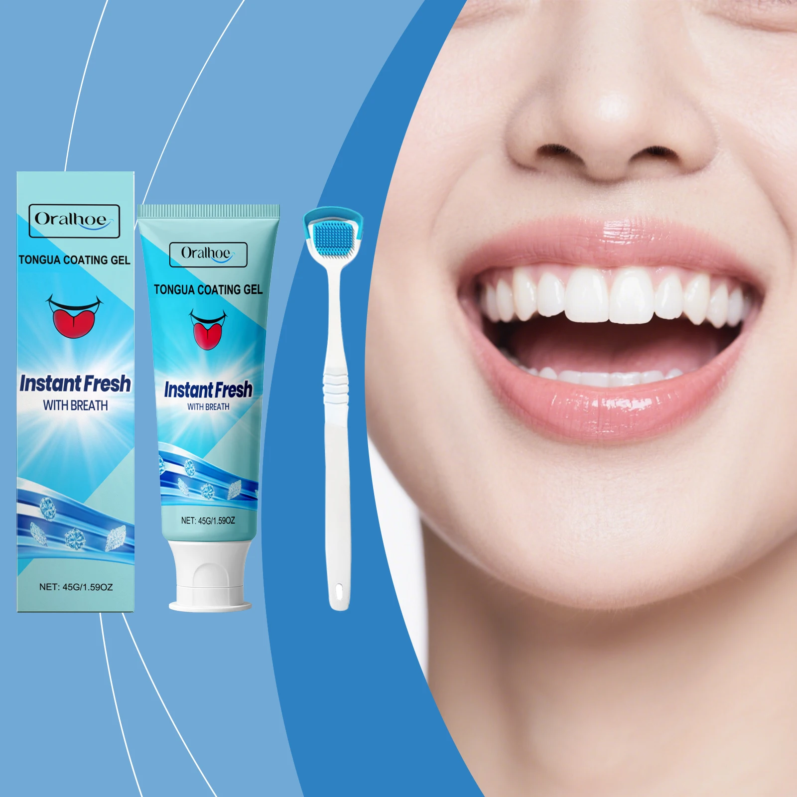 

Tongue Coating Fresh Care Gel Clean Tongue Reduce Odor Daily Cleansing Comfort Fresh Mouth Aid Oral Hygiene Mild Formula