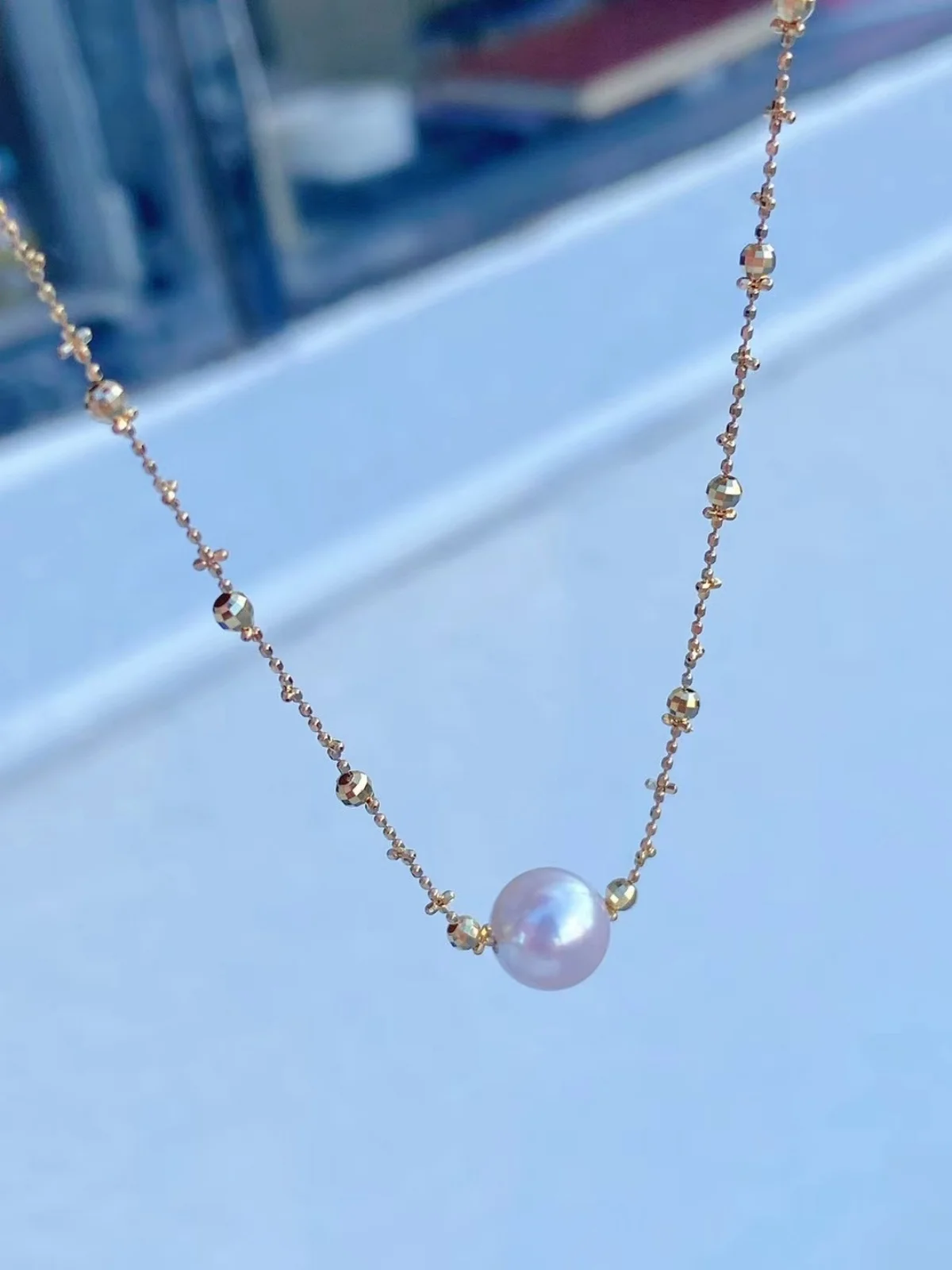 

Pure 18K Gold Natural Seawater Akoya Pearl Pendant Necklace Elegant Women's Gift Pure AU750 Banquet Wedding DC1060