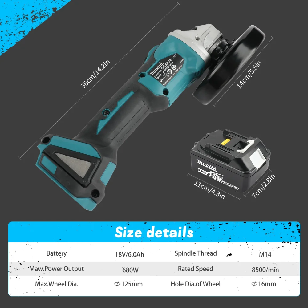 2025 DGA504 18 فولت أدوات كهربائية أداة طاحونة أدوات كهربائية لاسلكية طاحونة زاوية طاحونة فرش ساندر زاوية