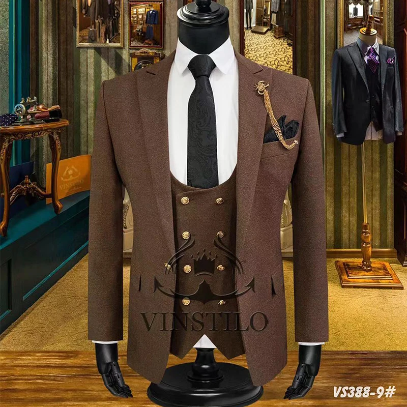 #VS388 # - # SZ-001 # - # New Fashion Men's Set Three Piece Wedding Leisure Business Banquet Men's Clothing Dropshipping