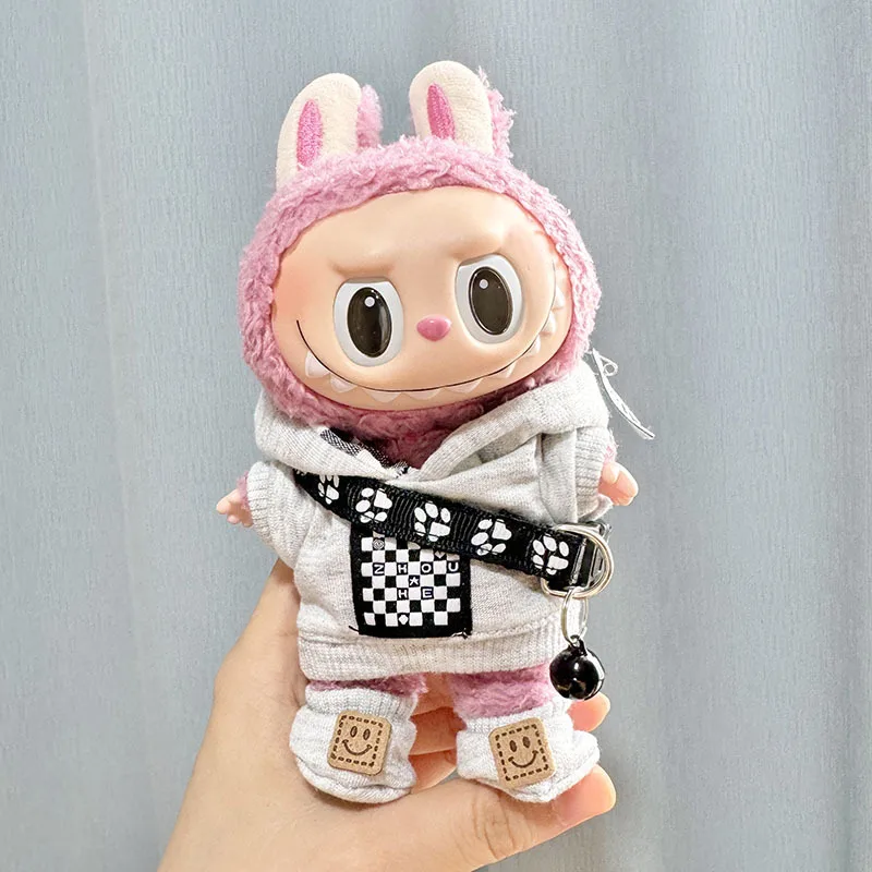 Ropa de muñeca Labubu de 17cm, sudaderas con capucha geniales, ropa de muñeca, moda linda, traje de Kpop Exo Labubu de Corea, regalo Kawaii diy para niñas, 7 nuevos estilos