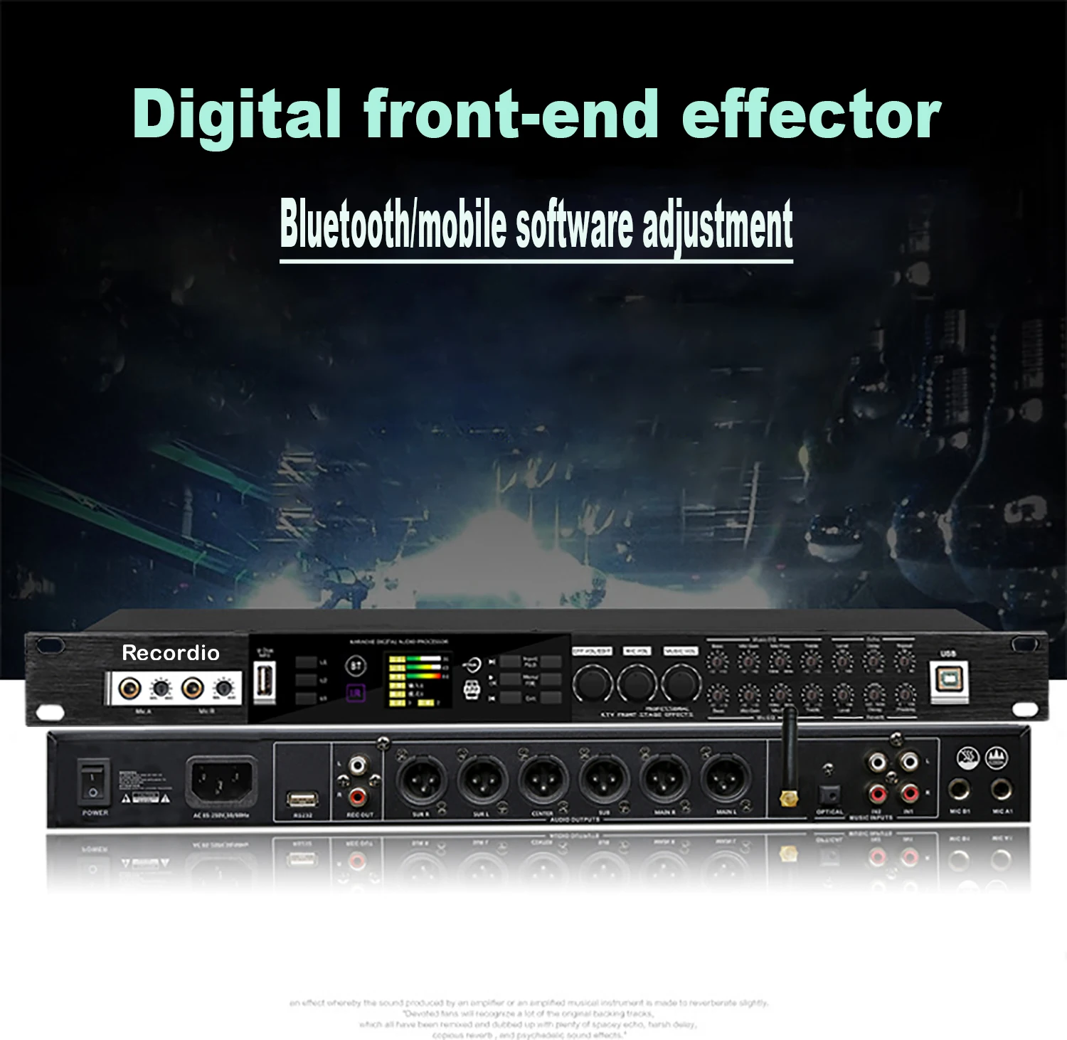 GAX-K500 KTV Pre-effector Audio Processor Sound System digital effect Processor For Wedding Karaoke Singing