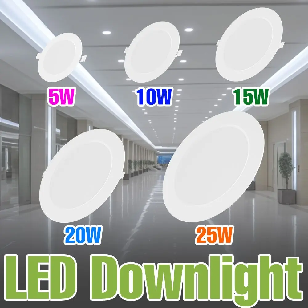 

25W LED Ceiling Lamp Round Recessed Downlight AC220V Spot Lights For Indoor Kitchen Dining Room Foyer Bedroom Study Led Lighting