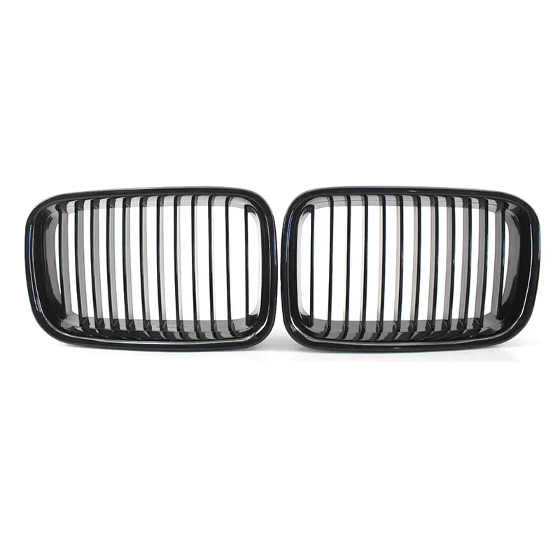 Pair Left&Right Front Hood Grille Kidney Grille Glossy Black For BMW E36 1992 1993 1994 1995 1996 318i 323i 325i 320i 328i