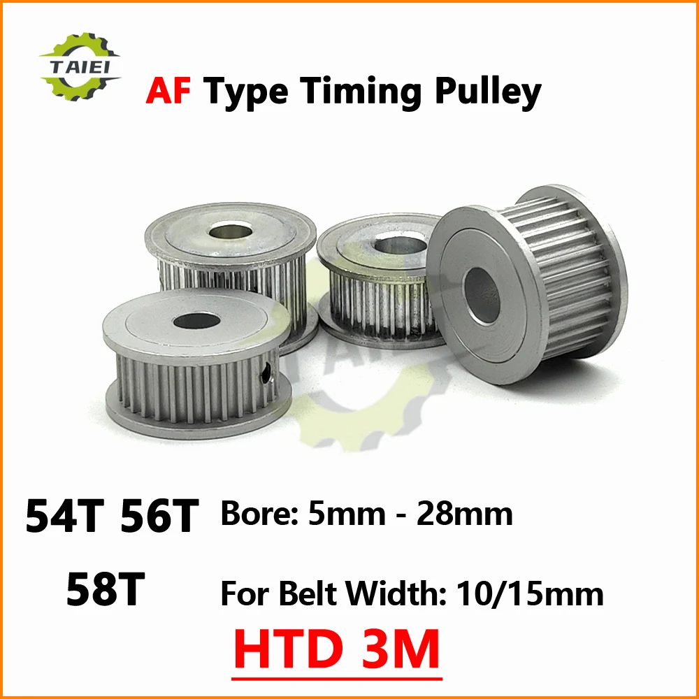 

HTD 3M Synchronous Pulley 54 56 58 Teeth Keyway Bore 5mm-28mm For Belt Width 10/15mm 3M Timing Wheel Sheave 56Teeth Drive Gear