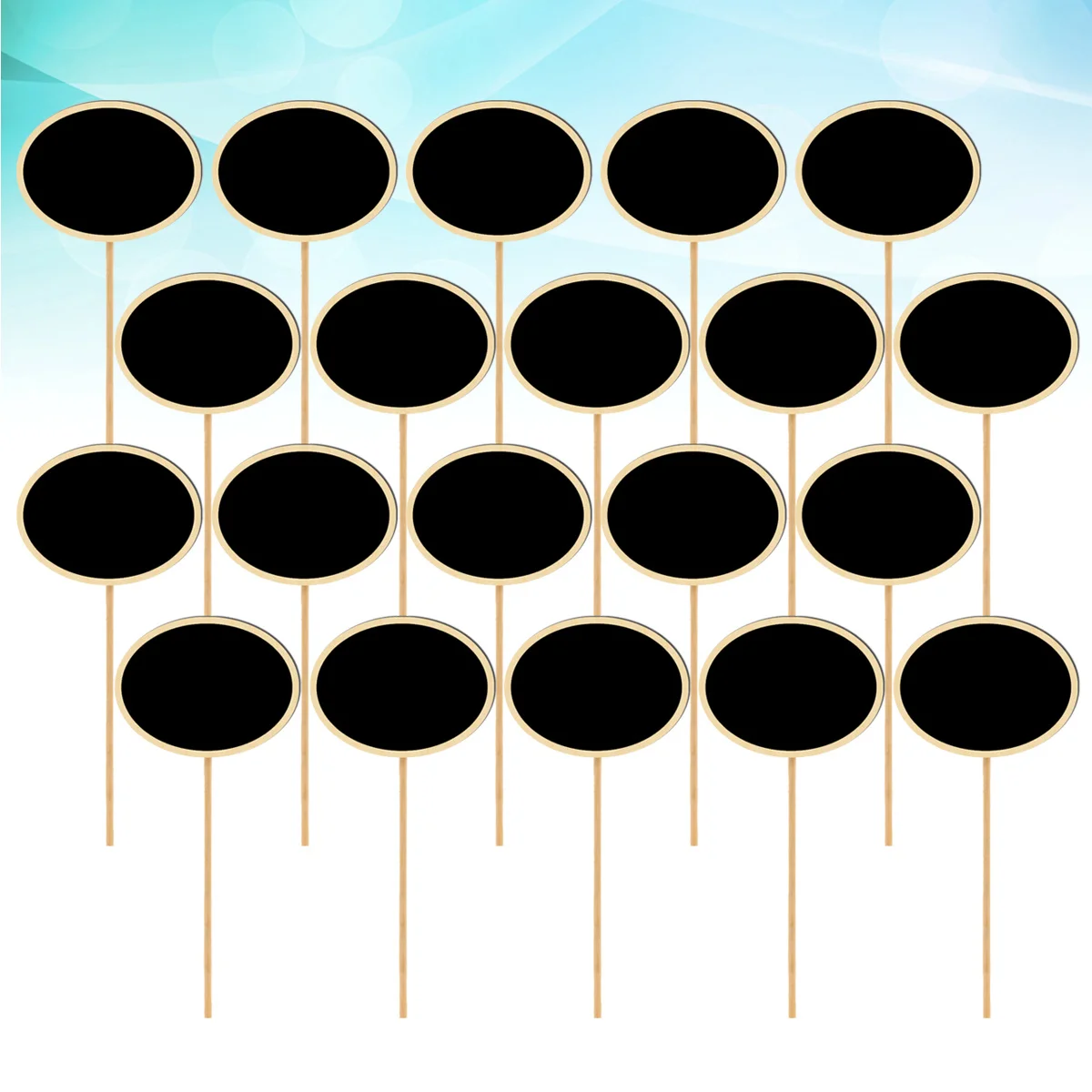 

20Pcs Oval Wooden Mini Chalkboard Toppers Garden Flower Tags Black Boards Wedding Party Decoration Table Message Signs