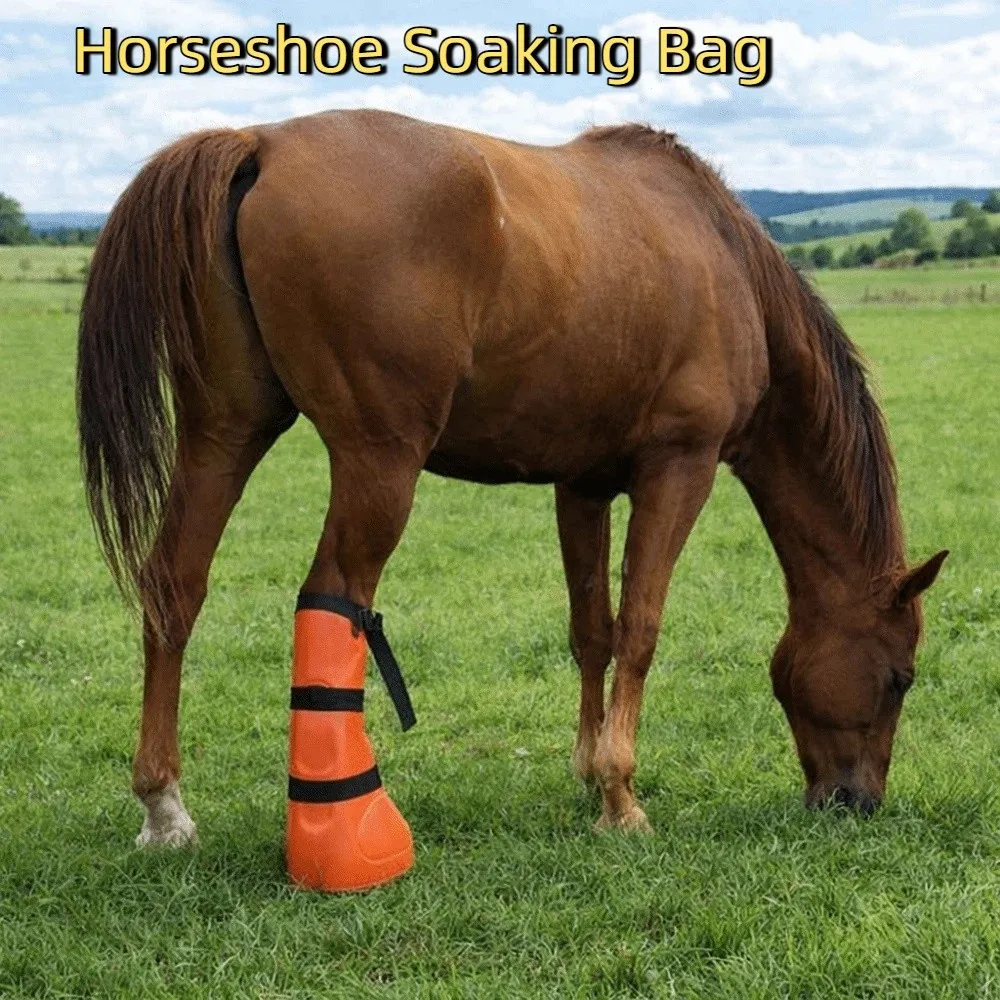 

Practical PVC Hoof Soaking Boot Adjustable Durable Horse Soaker Bag with Elastic Band Hoof Care Hoof Waterproof Bag Veterinary