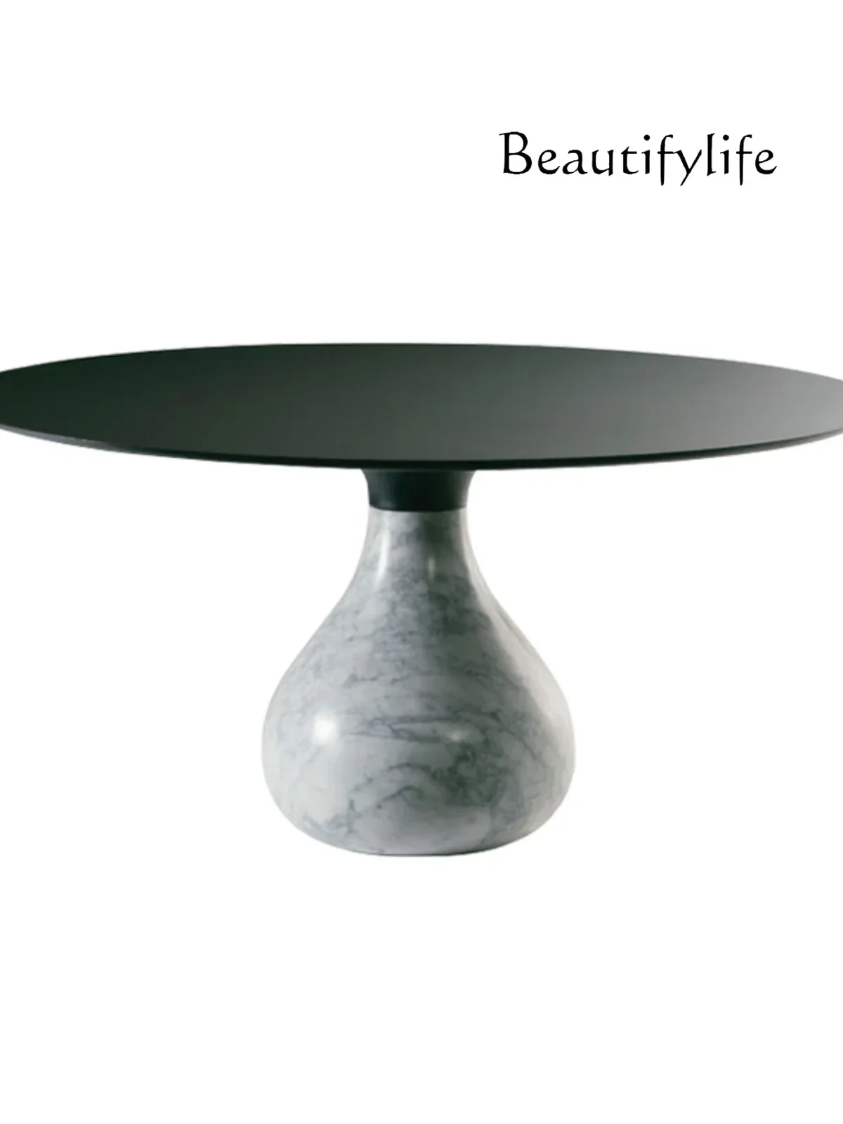 Designer Model Stone Plate Water Drop Shape Dining Table High-End Hotel Marble Rochburg round Table