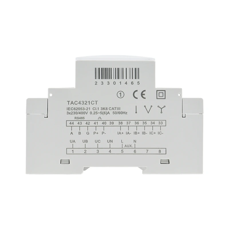 TAC4321CT Three Phase Din Rail Wifi Tuya Mutil-Function Energy Meter With KCT16 Current Transformer 230/400VAC