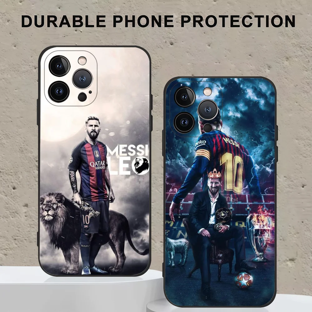 Lionel Messi-funda de teléfono con puntuación de fútbol, funda de teléfono de TPU de silicona suave negra para IPhone 11 12 13 14 15 16 Pro Plus Mini Max