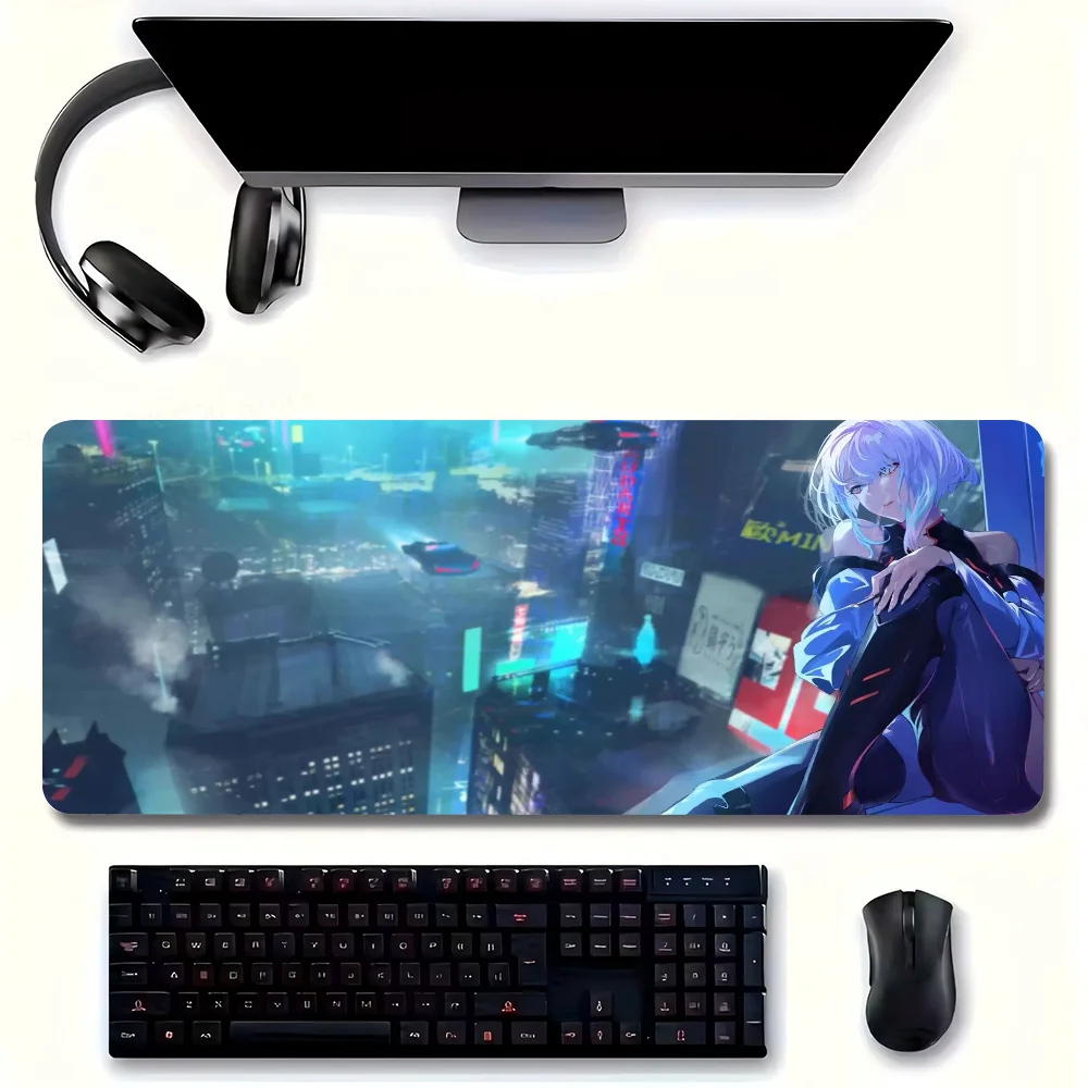 C-Cyberpunk E-Edgerunners Mousepad Non-slip Suitable For Office Computers Laptops E-sports Game Desk Mats XXL Keyboard