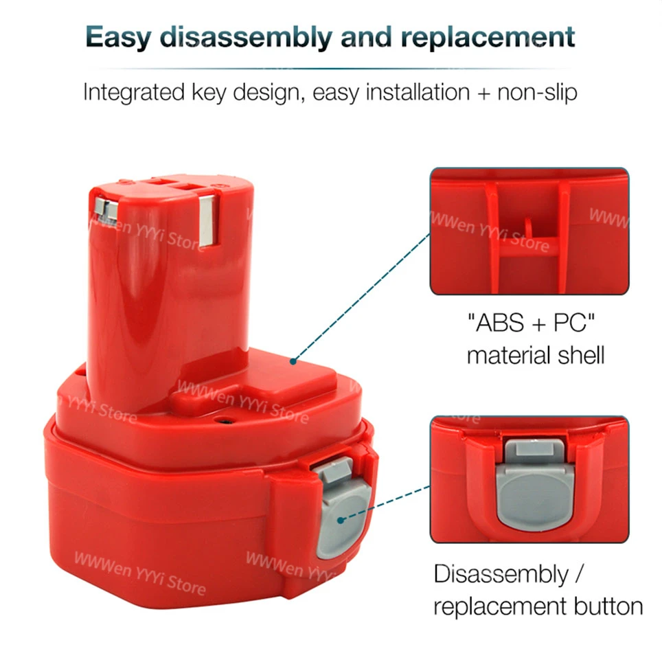 Imagem -03 - Makita-bateria Recarregável de Substituição 3000mah 2.0ah ni cd Ferramentas Elétricas Pa12 1220 1222 1235 1233s 6271d 12v