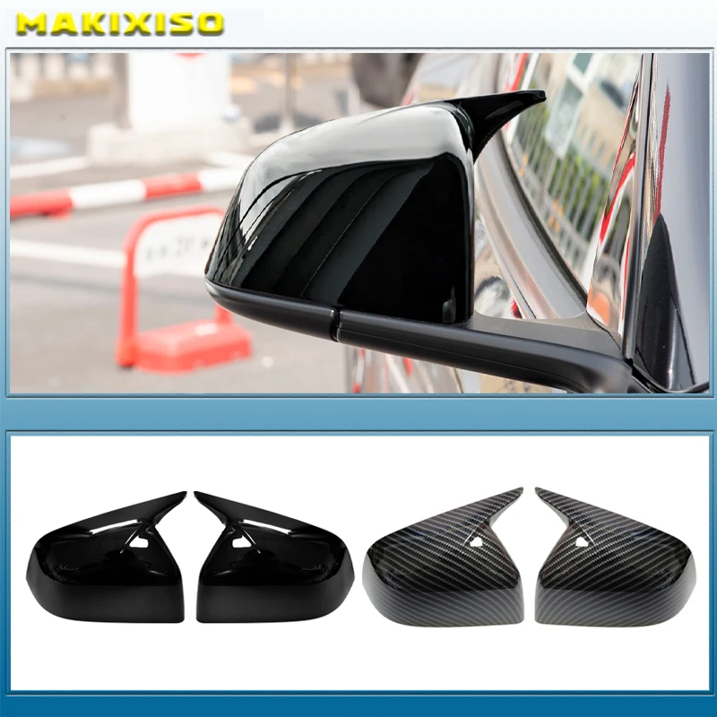 

For Tesla Model Y Juniper 2025 ABS Rearview Side Mirror Cover Bull Horn Design Car Accessories