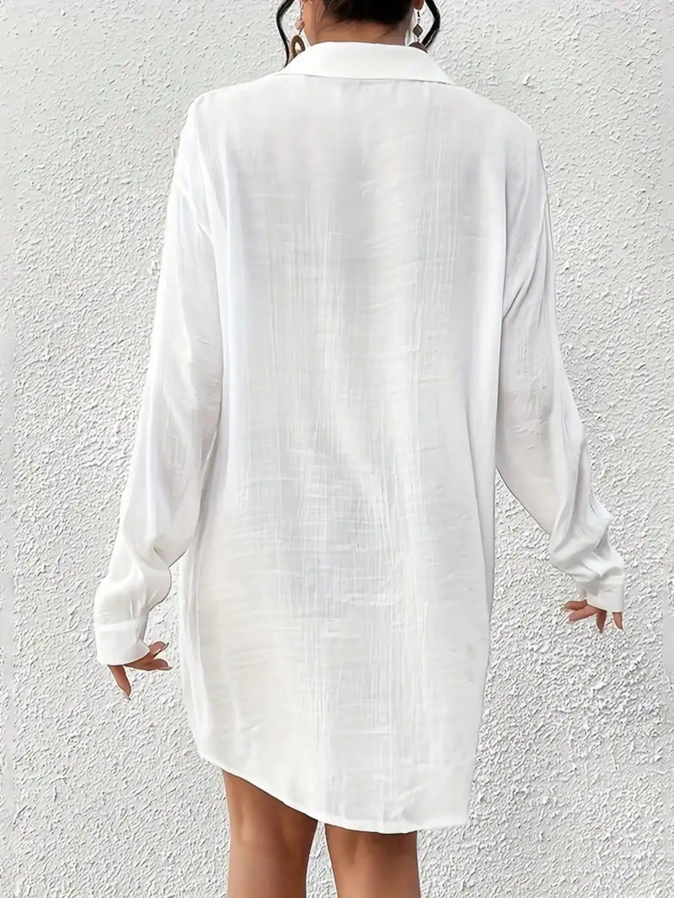 

Женская однотонная рубашка с длинными рукавами, повседневная пляжная накидка на лето