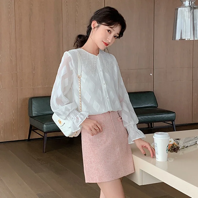 OLrain Womens A-line Short Skirt Spring 2025 New Sweet Cute Slim High Waist Elegant Pockets Mini Skirt Female Clothes 20CQB28331