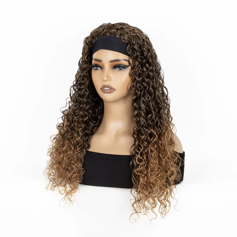 wig, European and American headband, headscarf, African small , natural style long curly hair