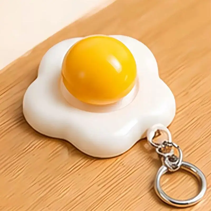 Mini Food Themed Decompression Keychain Fried Egg Burger Sushi Avocado Durian Charms Backpack Bag Ornament Kids Party Gift Decor