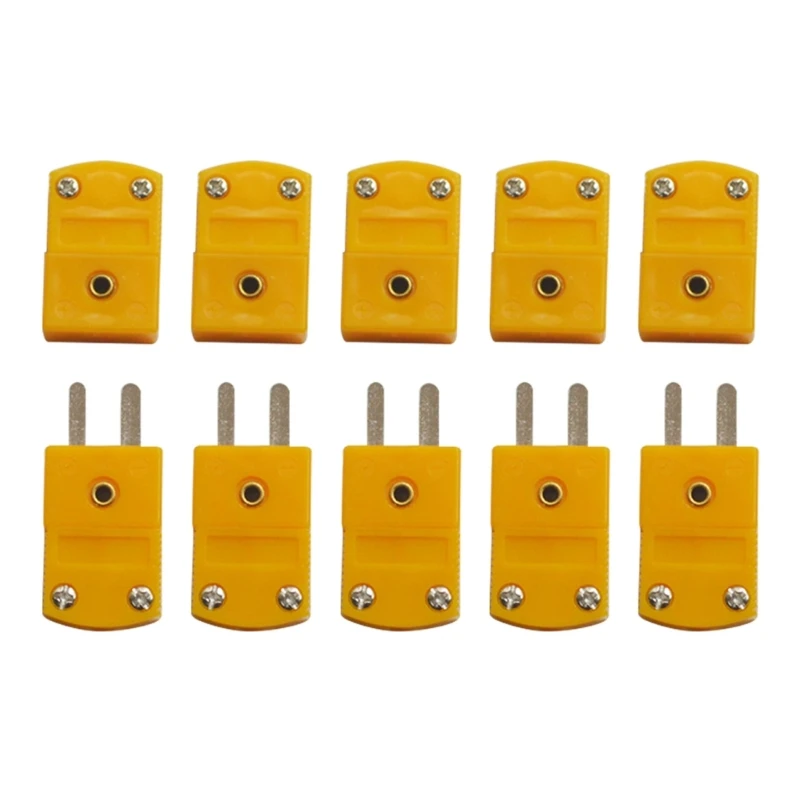 10pcs K-Type Male Female Thermocouple Plug Socket Adapter Cable Wire Connectors Dropshipping