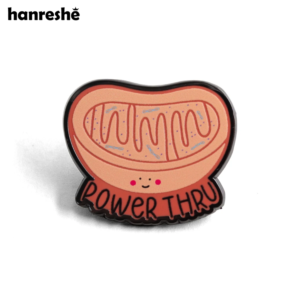Hanreshe Mitochondria Enamel Pin Medical Biology Theme Brooch Jewelry for Biologists Doctor Lapel Badge Accessories