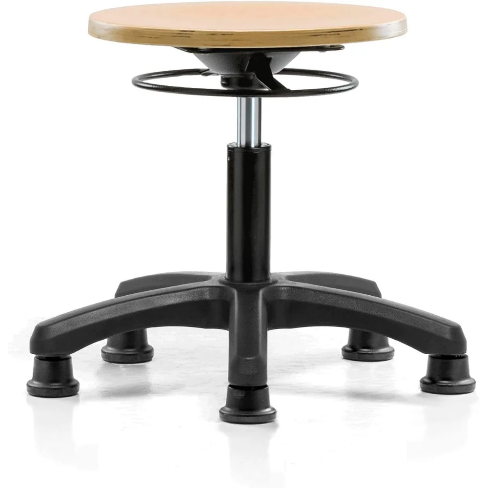 

Perch Wood Pneumatic Stool, All Around Adjustment Ring and Stationary Caps, Desk Height