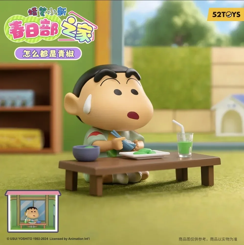 52 brinquedos lápis shinchan vida em kasukabe série caixa cega caixa misteriosa caixa surpresa meninas anime figuras bonito modelo presente de aniversário
