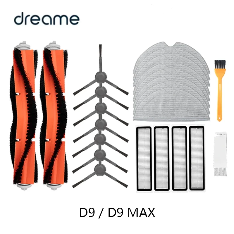Аксессуары для Dreame D9 D9 MAX, ткань для чистки швабры, комплект основной щетки HEPA-фильтра, сменная тряпка, детали робота-пылесоса Xiaomi
