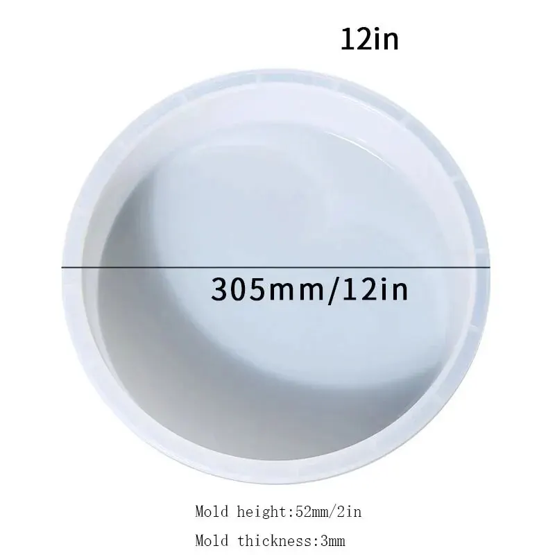 60cm Ocean Big Round Rectangle Table Resin Mold Oversize Round Table Ornaments River Table Silicone Mold Resin Casting Making image 3