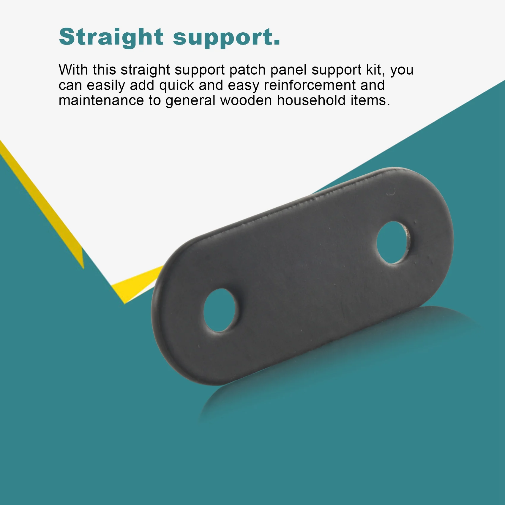 Staffe diritte da 22 pezzi Connettore piastra di rammendo nero in acciaio inossidabile con viti Staffe piatte per legno CALDO